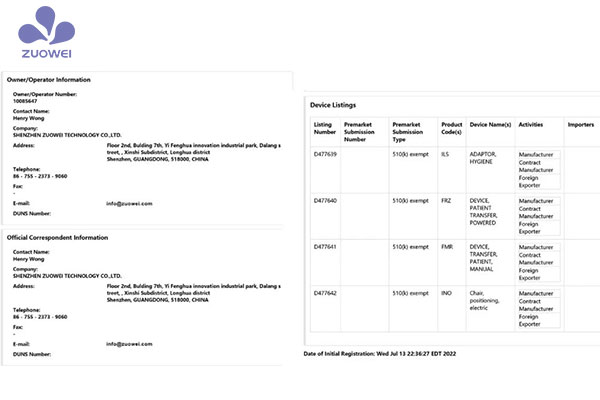 喜讯！作为科技智能护理产品通过美国FDA注册